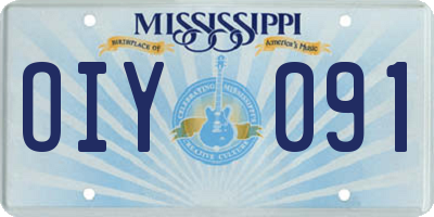 MS license plate OIY091