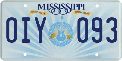 MS license plate OIY093