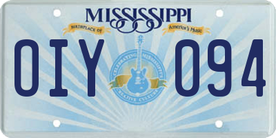 MS license plate OIY094