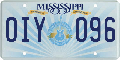 MS license plate OIY096