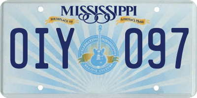 MS license plate OIY097
