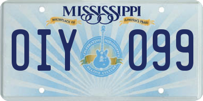 MS license plate OIY099