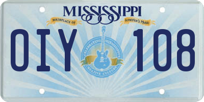 MS license plate OIY108