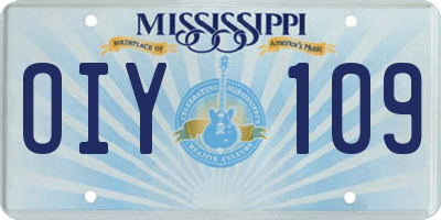 MS license plate OIY109