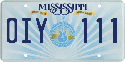 MS license plate OIY111