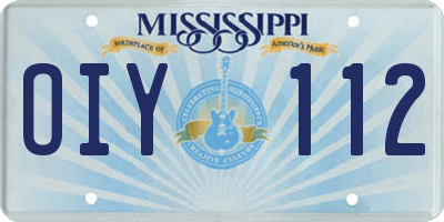 MS license plate OIY112