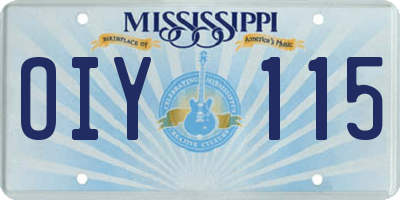 MS license plate OIY115