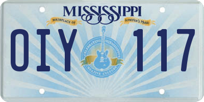 MS license plate OIY117
