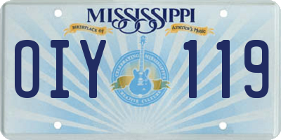 MS license plate OIY119