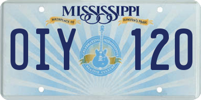 MS license plate OIY120