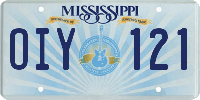 MS license plate OIY121