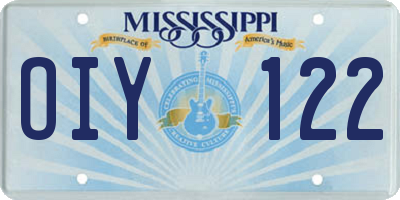MS license plate OIY122