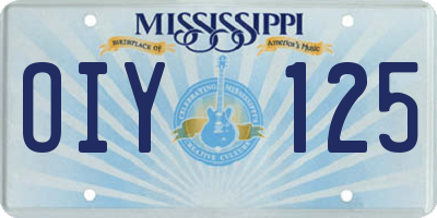 MS license plate OIY125
