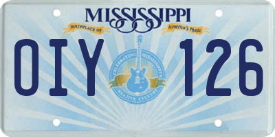MS license plate OIY126