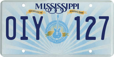 MS license plate OIY127