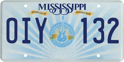 MS license plate OIY132