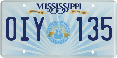 MS license plate OIY135