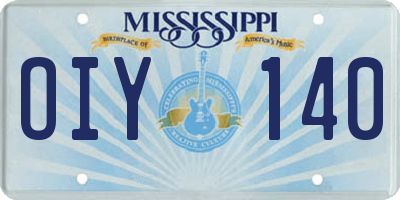 MS license plate OIY140