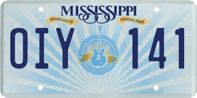 MS license plate OIY141