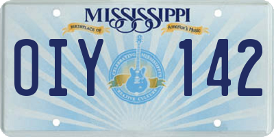 MS license plate OIY142