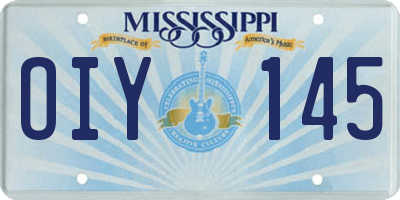 MS license plate OIY145