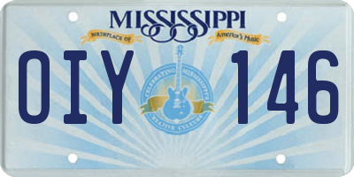MS license plate OIY146