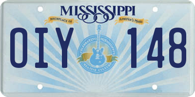 MS license plate OIY148