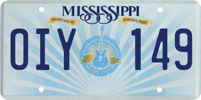 MS license plate OIY149