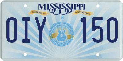 MS license plate OIY150