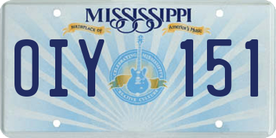 MS license plate OIY151