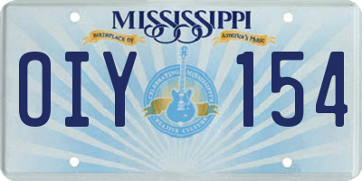 MS license plate OIY154