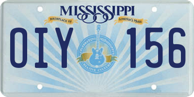MS license plate OIY156