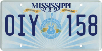 MS license plate OIY158