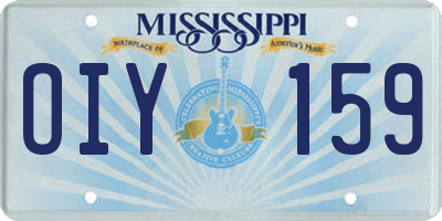 MS license plate OIY159