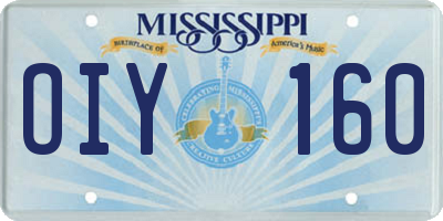 MS license plate OIY160