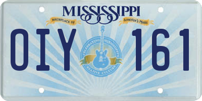 MS license plate OIY161