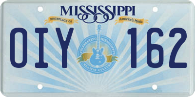 MS license plate OIY162