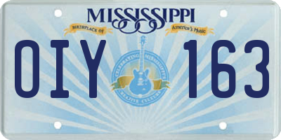 MS license plate OIY163