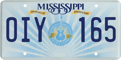 MS license plate OIY165