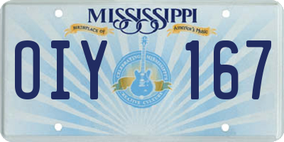 MS license plate OIY167
