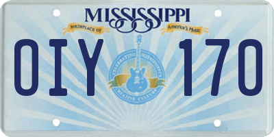 MS license plate OIY170