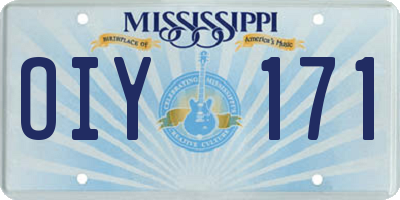 MS license plate OIY171