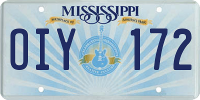 MS license plate OIY172