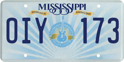 MS license plate OIY173