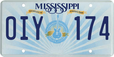 MS license plate OIY174
