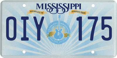 MS license plate OIY175
