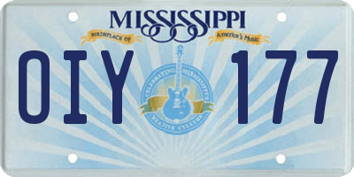 MS license plate OIY177