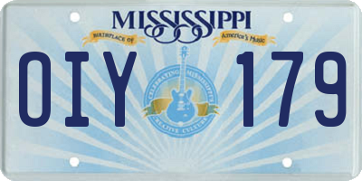 MS license plate OIY179