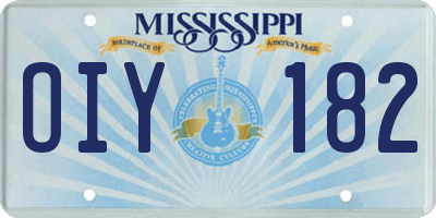 MS license plate OIY182