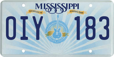 MS license plate OIY183